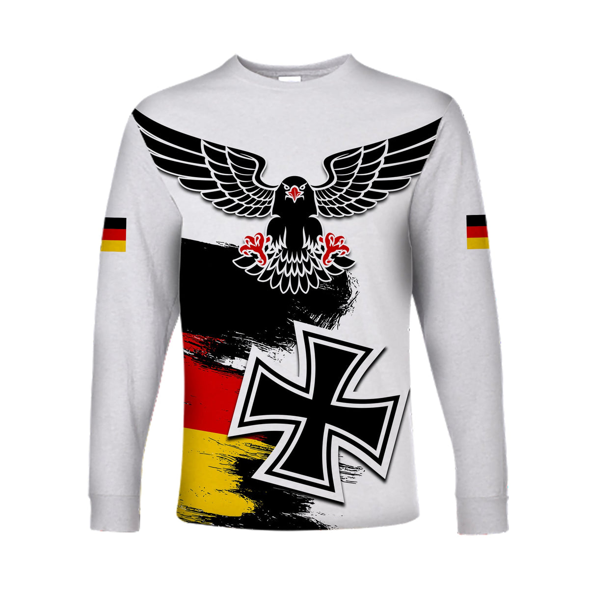 Germany Long Sleeve Shirt Grunge Deutschland Flag and Eagle LT13 - Wonder Print Shop