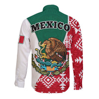Happy Mexico Fathers Day Long Sleeve Button Shirt Mexican Aztec Pattern - Wonder Print Shop