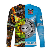 Australia Aboriginal And Fiji Tapa Long Sleeve Shirt Together LT8 - Wonder Print Shop