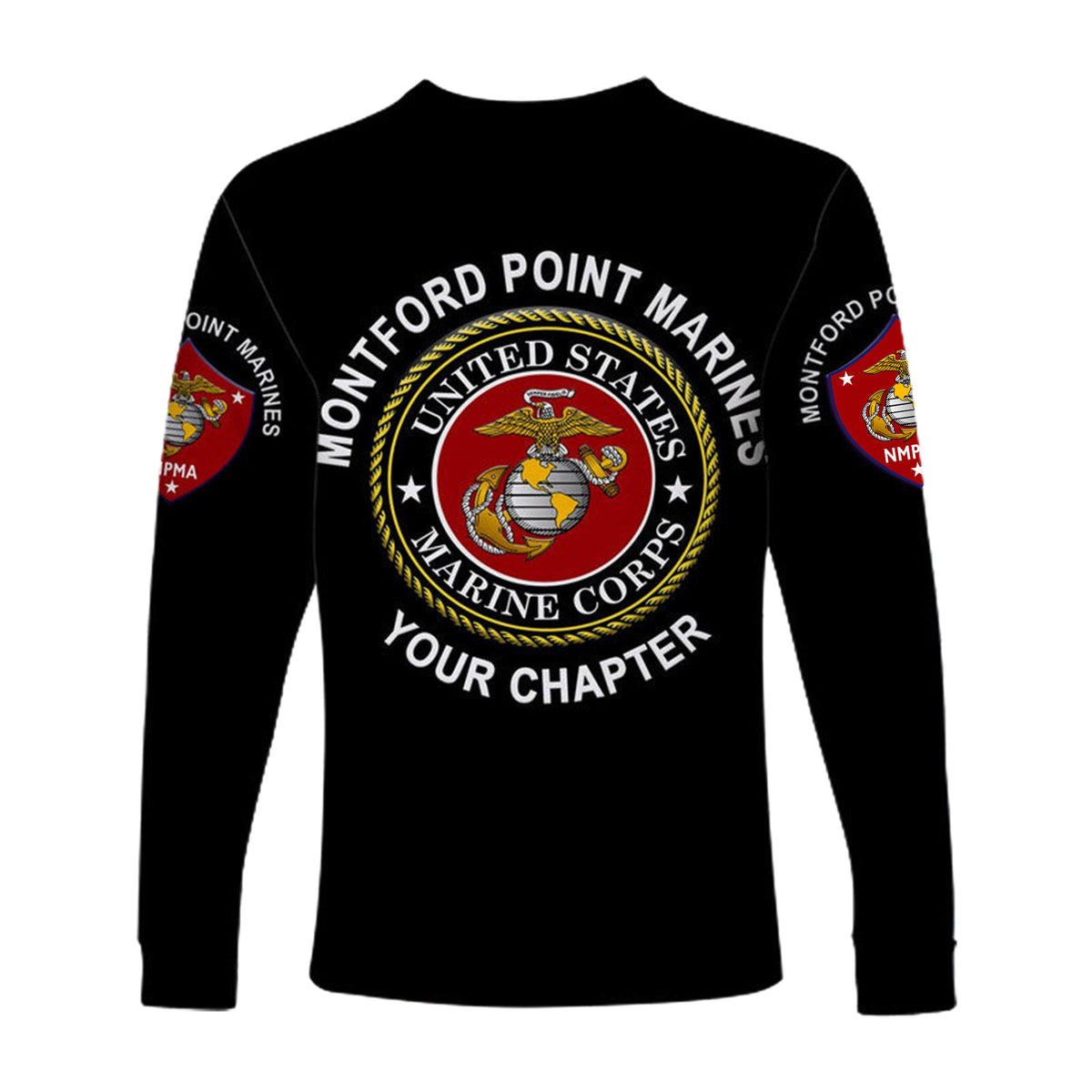 (Custom) Montford Point Marines Long Sleeve Shirt African-American Marine Corps Simple - Black LT8 - Wonder Print Shop