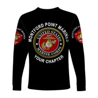 (Custom) Montford Point Marines Long Sleeve Shirt African-American Marine Corps Simple - Black LT8 - Wonder Print Shop