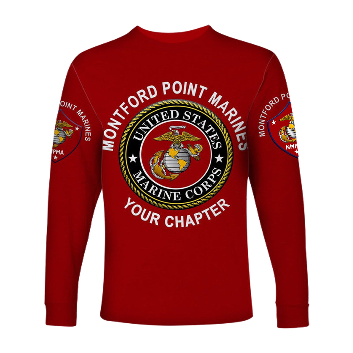 (Custom) Montford Point Marines Long Sleeve Shirt African-American Marine Corps Simple - Red LT8 - Wonder Print Shop