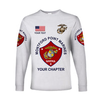 (Custom) Montford Point Marines Long Sleeve Shirt African-American Marine Corps Original - White LT8 - Wonder Print Shop