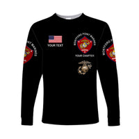 (Custom) Montford Point Marines Long Sleeve Shirt African-American Marine Corps Simple - Black LT8 - Wonder Print Shop