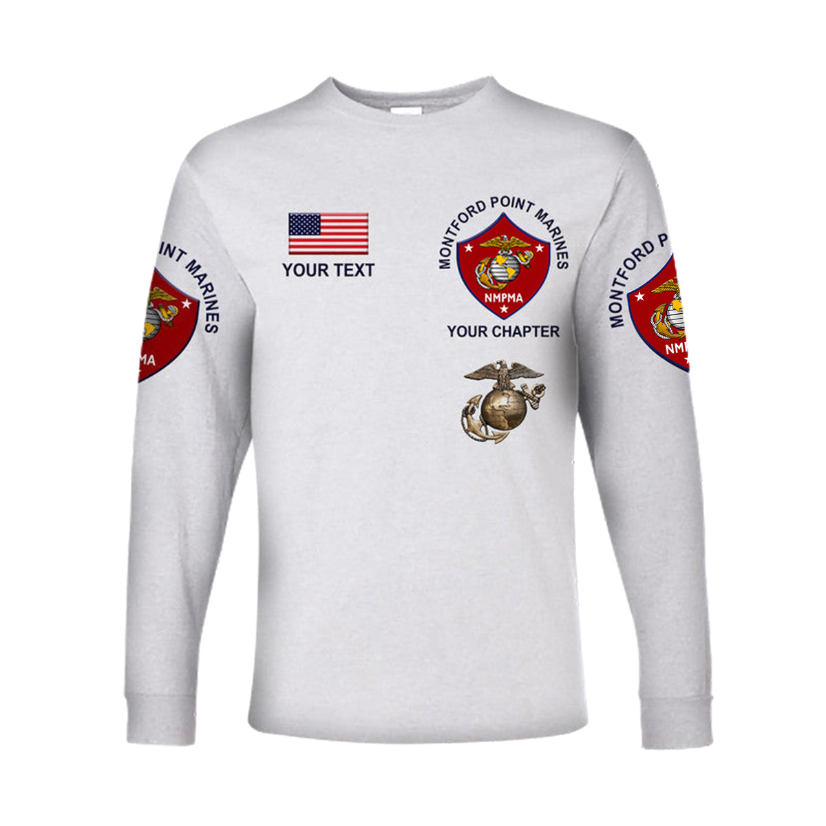 (Custom) Montford Point Marines Long Sleeve Shirt African-American Marine Corps Simple - White LT8 - Wonder Print Shop