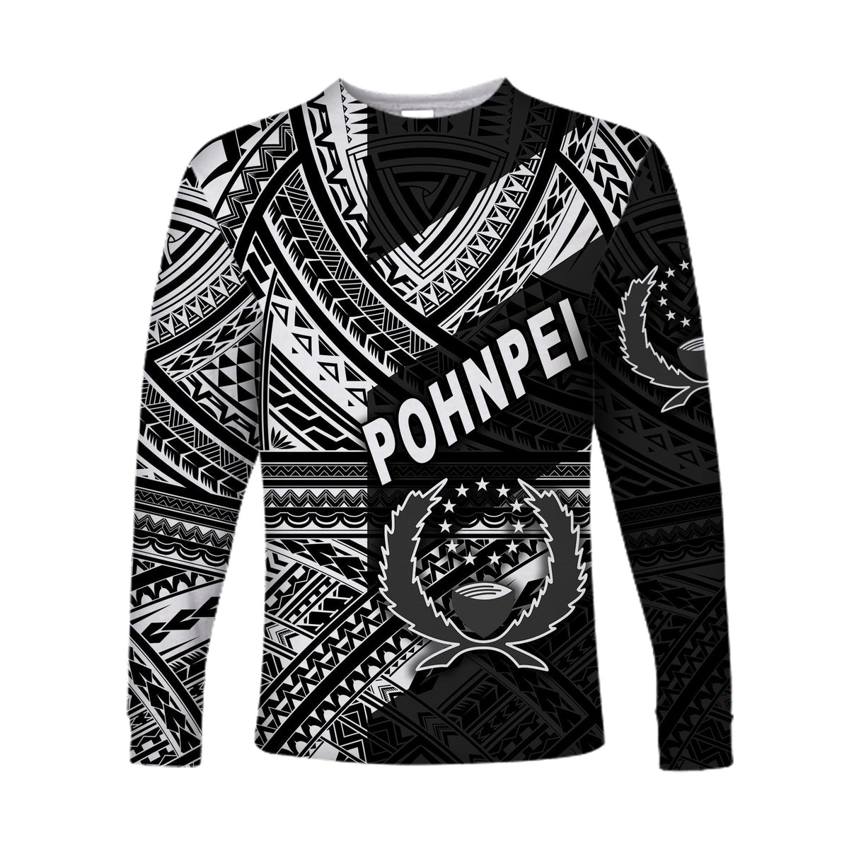 (Custom Personalised) FSM Pohnpei Long Sleeve Shirts Original Style - Black LT8 - Wonder Print Shop