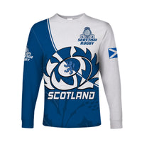 Scotland Rugby Long Sleeve Shirt Scottish Coat Of Arms Mix Thistle Newest Version - Wonder Print Shop