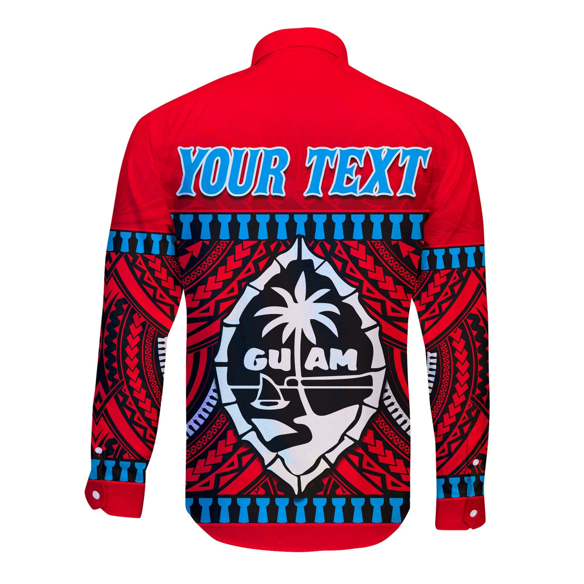 (Custom Personalised) Guam Chamorro Long Sleeve Button Shirt Latte Stone Red Polynesian Haligi LT13 - Wonder Print Shop