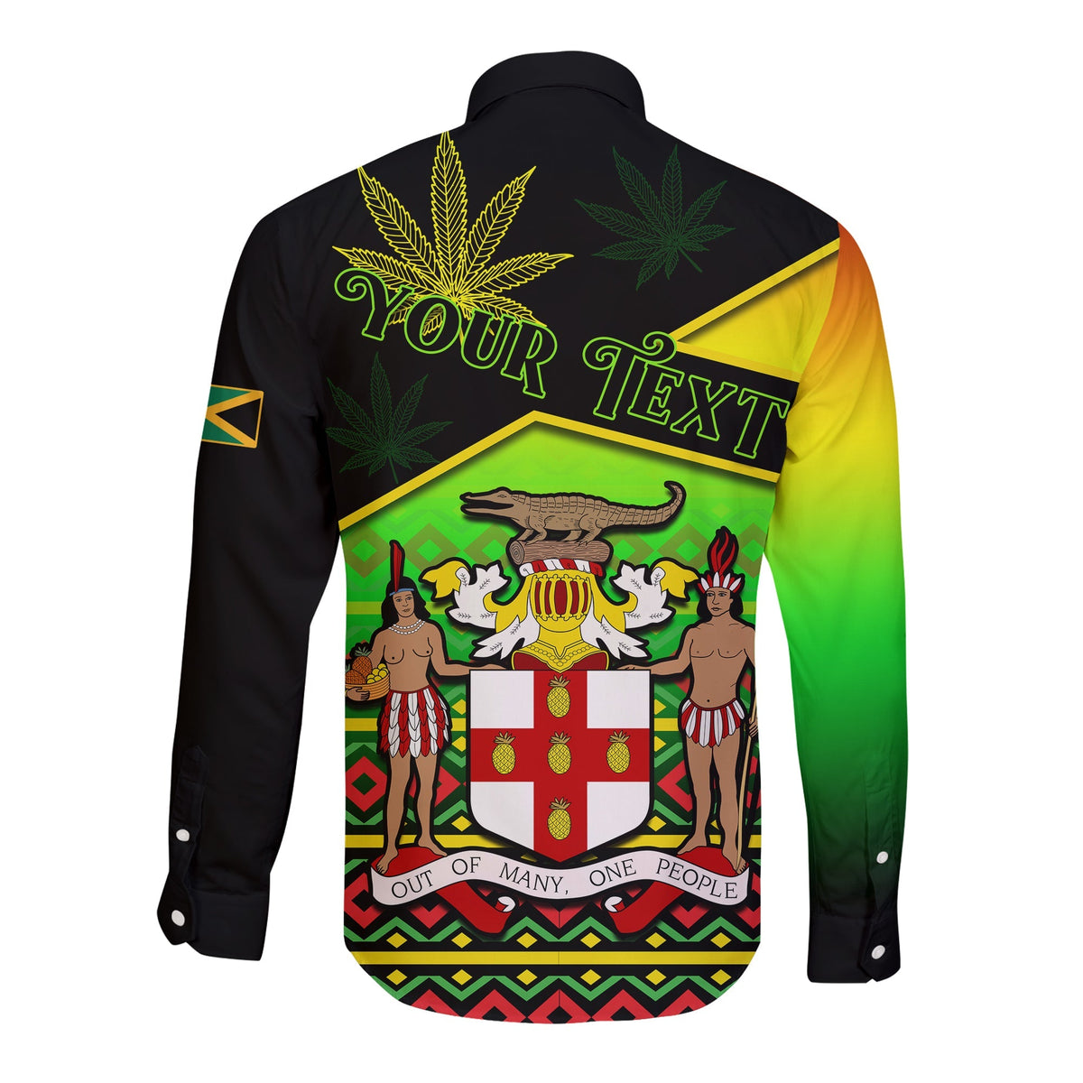 (Custom Personalised) Jamaica Lion Hawaii Long Sleeve Button Shirt Jamaican Pattern Version Reggae Colors LT13 - Wonder Print Shop