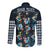 Custom Personalised Hawaii Skeleton Surf Long Sleeve Button Shirt Halloween Hawaiian Tribal LT13 - Wonder Print Shop