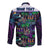 Custom Personalised Hawaii Skeleton Dancing Long Sleeve Button Shirt Halloween Hawaiian Turtle LT13 - Wonder Print Shop