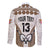 Custom Text and Number Fiji Rugby Bati Long Sleeve Button Shirt Proud Tapa Pattern LT13 - Wonder Print Shop