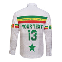 (Custom Text and Number) Senegal Football 2022 Long Sleeve Button Shirt Champion Teranga Lions Mix African Pattern LT13 - Wonder Print Shop