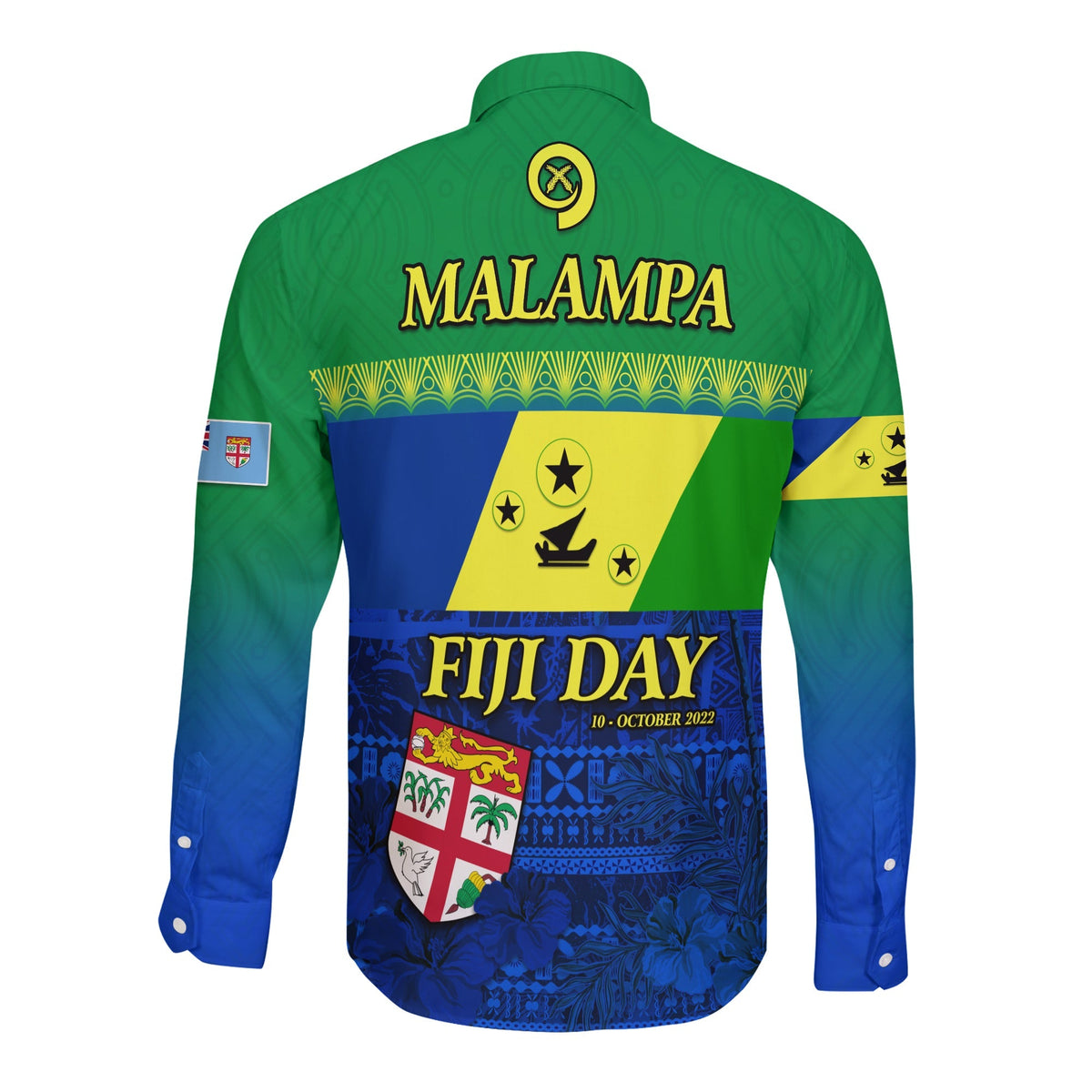 Malampa Fiji Day Long Sleeve Button Shirt Vanuatu Polynesia mix Flowers LT13 - Wonder Print Shop