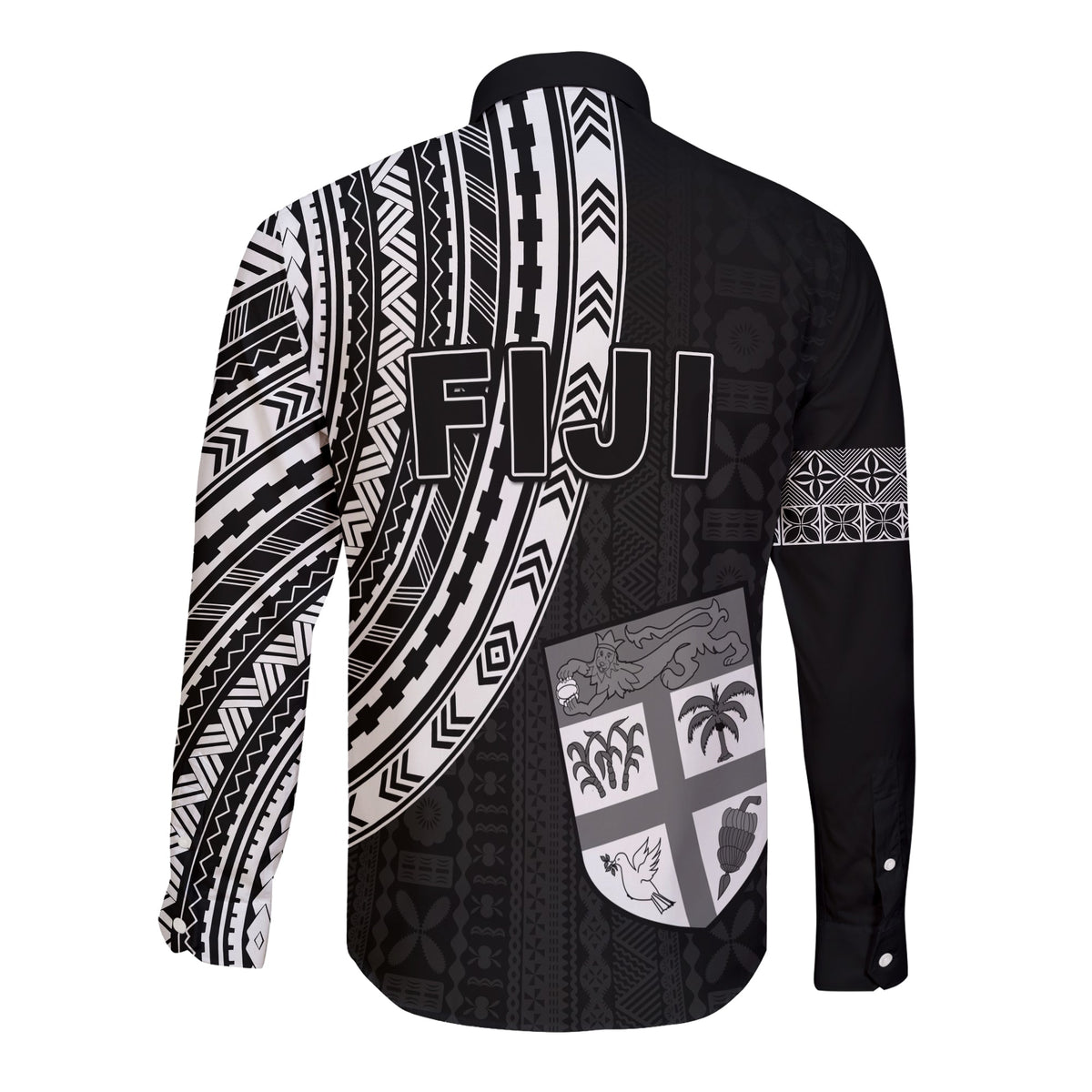 Fiji Rugby Sevens Long Sleeve Button Shirt Fijian 7s Tapa Polynesian LT13 - Wonder Print Shop