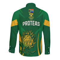 South Africa Cricket Long Sleeve Button Shirt Proteas Champion LT13 - Wonder Print Shop