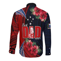 Samoa Fathers Day Long Sleeve Button Shirt Polynesian Best Dad Ever LT13 - Wonder Print Shop