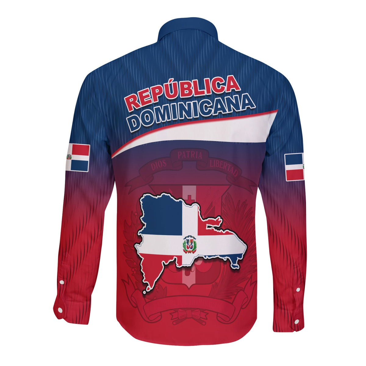 Dominican Republic Long Sleeve Button Shirt Dominicana Style Sporty LT13 - Wonder Print Shop