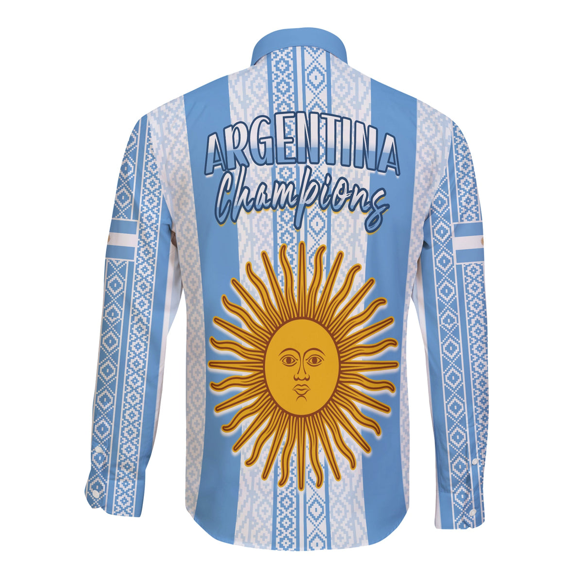 Argentina Football Long Sleeve Button Shirt Champions World Cup Gaucho Vamos LT13 - Wonder Print Shop