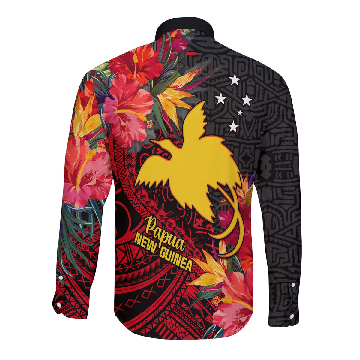 Custom Personalised Papua New Guinea Long Sleeve Button Shirt Bird of Paradise LT13 - Wonder Print Shop