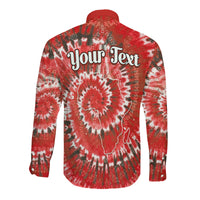 (Custom Personalised) Africa Tie Dye Long Sleeve Button Shirt Red Fashion LT13 - Wonder Print Shop