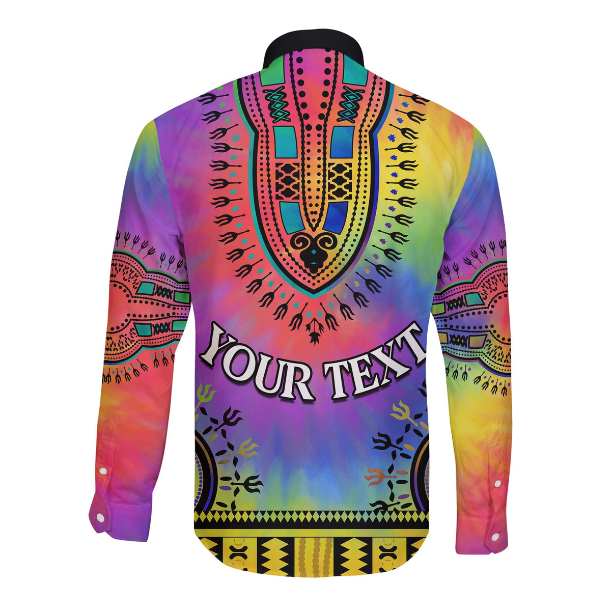 (Custom Personalised) Dashiki Tie Dye Long Sleeve Button Shirt African Pattern LT13 - Wonder Print Shop