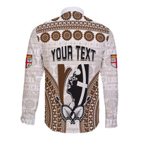 Custom Personalised Fiji Rugby Bati Long Sleeve Button Shirt Proud Tapa Pattern LT13 - Wonder Print Shop