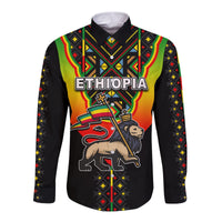(Custom Personalised) Ethiopia Long Sleeve Button Shirt Reggae Style No.2 LT6 - Wonder Print Shop