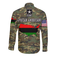 Military of African Americans Hawaii Long Sleeve Button Shirt Flag Simple Style LT8 - Wonder Print Shop