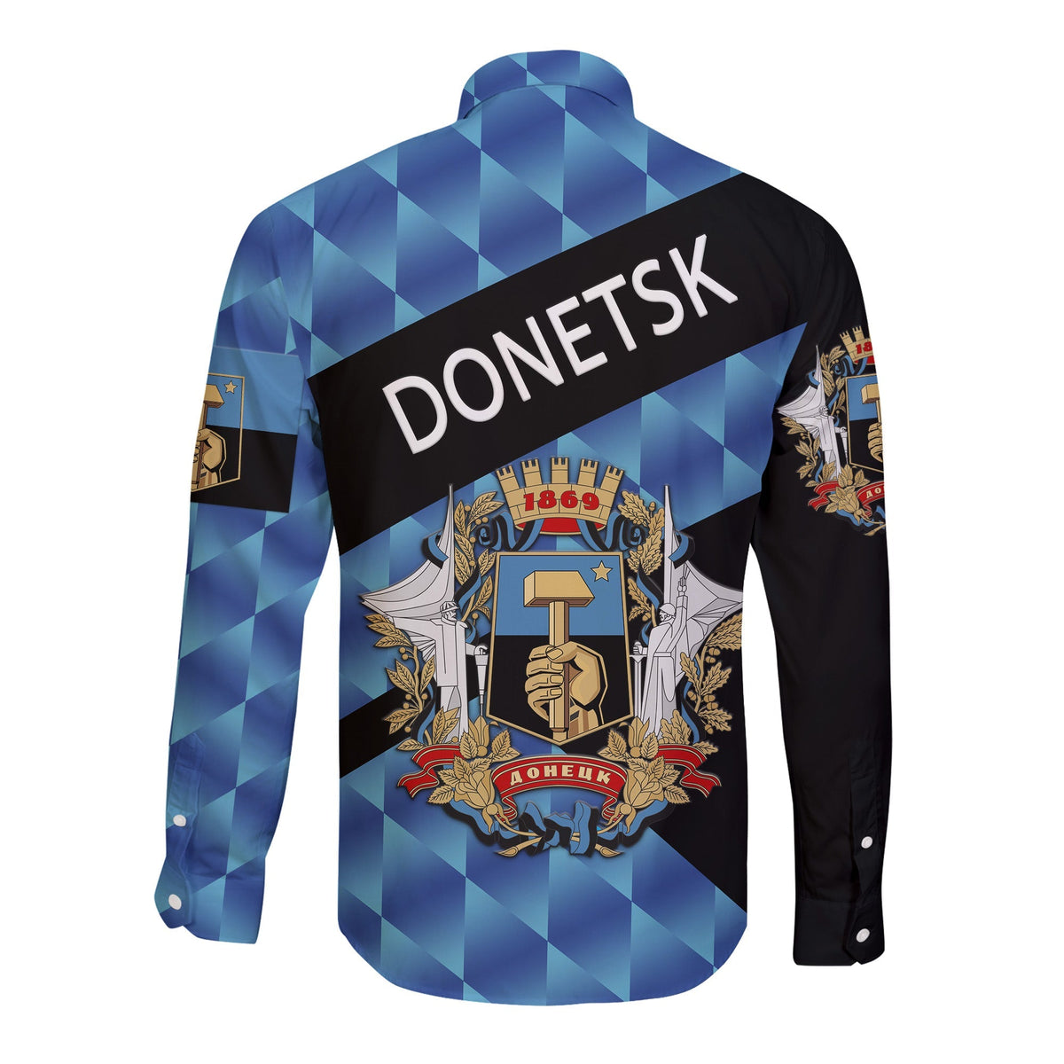 Ukraine Donetsk Hawaii Long Sleeve Button Shirt Sporty Style LT8 - Wonder Print Shop