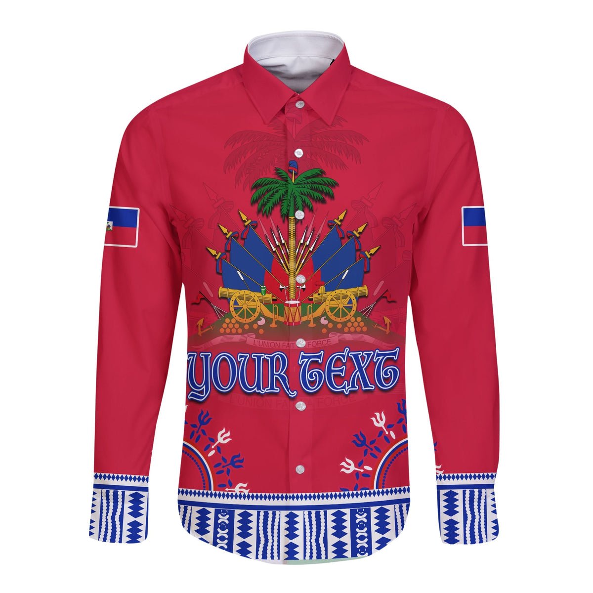 (Custom Personalised) Haiti Long Sleeve Button Shirt Dashiki Style Gorgeous LT13 - Wonder Print Shop