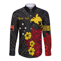 Custom Personalised Papua New Guinea Anniversary Long Sleeve Button Shirt 47th Independence Day Since 1975 LT13 - Wonder Print Shop