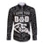 Viking Dad Long Sleeve Button Shirt Happy Fathers Day Style Runes and Mjolnir LT13 - Wonder Print Shop