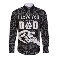 (Custom Personalised) Viking Dad Long Sleeve Button Shirt Happy Fathers Day Style Runes and Mjolnir LT13 - Wonder Print Shop