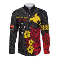 Papua New Guinea Anniversary Long Sleeve Button Shirt 47th Independence Day Since 1975 LT13 - Wonder Print Shop