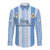 (Custom Text and Number) Argentina Football Long Sleeve Button Shirt Champions World Cup Gaucho Vamos LT13 - Wonder Print Shop