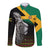 Jamaica Lion Hawaii Long Sleeve Button Shirt Jamaican Pattern Version Black LT13 - Wonder Print Shop