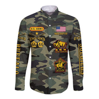 (Custom Text and Chapter) Buffalo Soldiers Long Sleeve Button Shirt Camouflage American Heroes BSMC LT13 - Wonder Print Shop