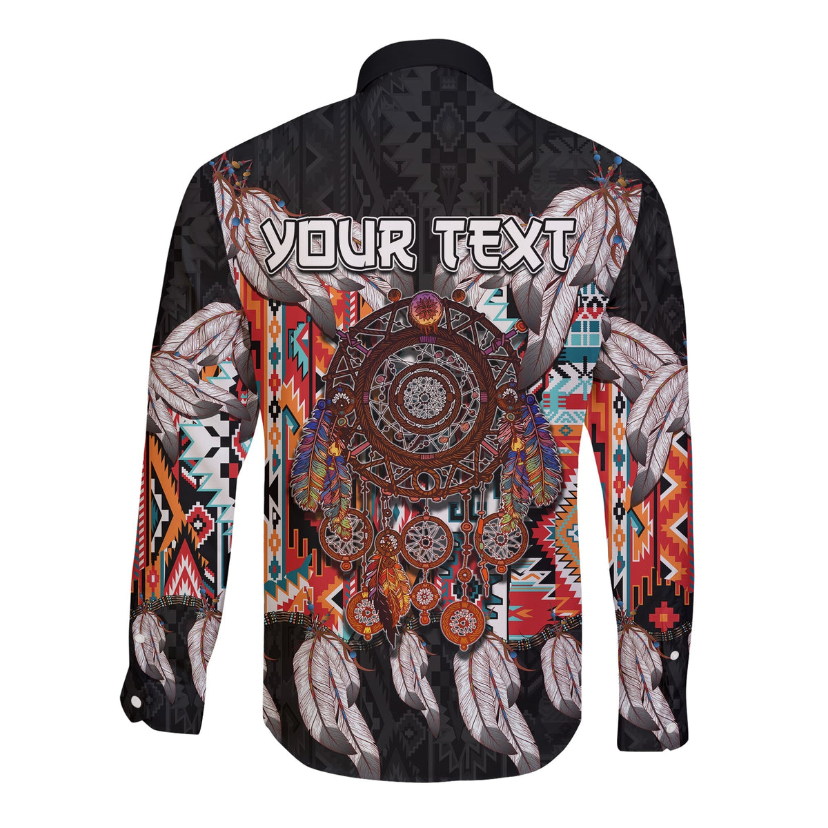 (Custom Personalised) Native American Long Sleeve Button Shirt Native Patterns Dreamcatcher LT6 - Wonder Print Shop