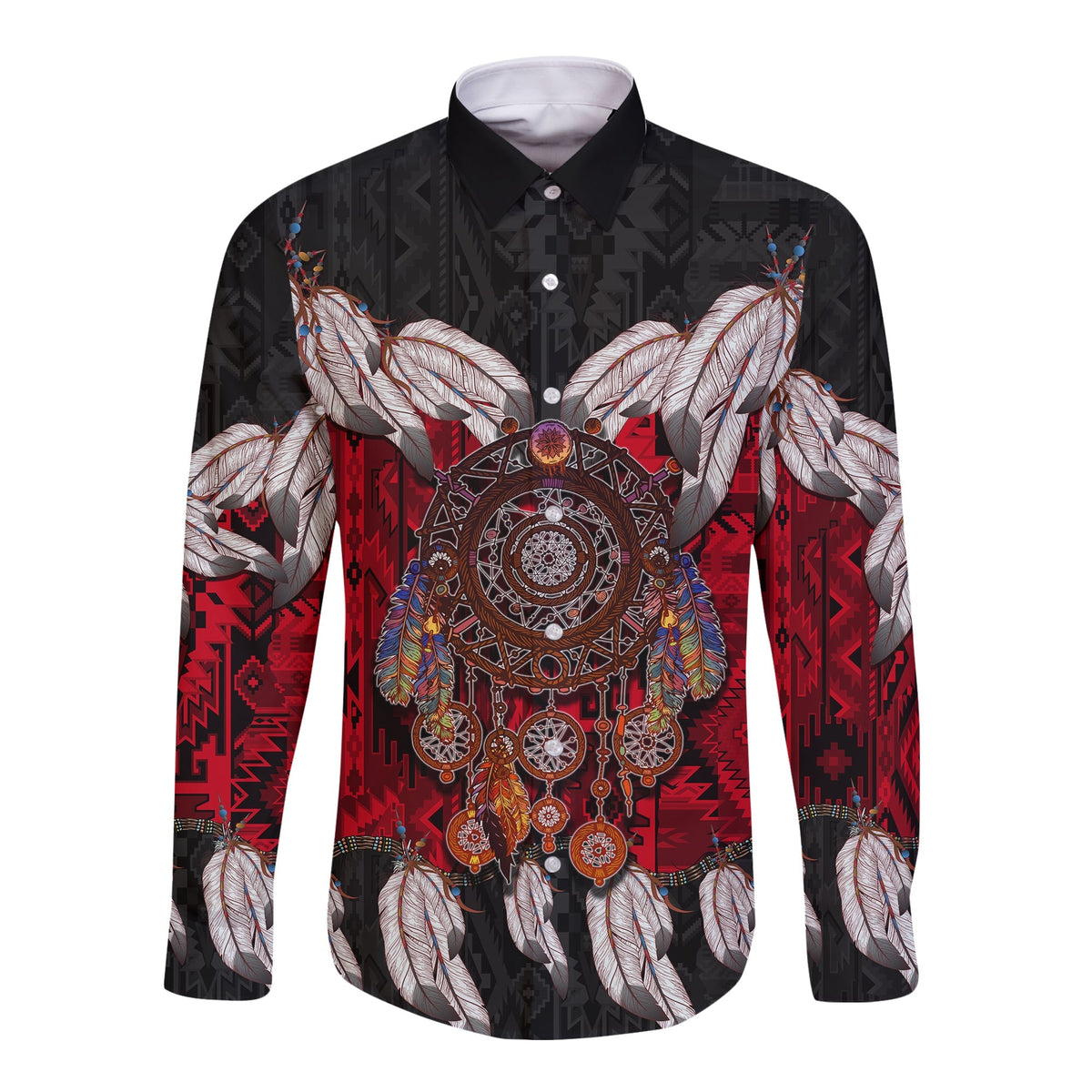 (Custom Personalised) Native American Long Sleeve Button Shirt Native Dreamcatcher LT6 - Wonder Print Shop