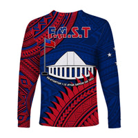 F.A.S.T Samoa Long Sleeve Shirt Samoan Coat Of Arms Polynesian Pattern - Wonder Print Shop