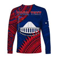 Custom Personalised F.A.S.T Samoa Long Sleeve Shirt Samoan Coat Of Arms Polynesian Pattern - Wonder Print Shop