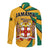 Jamaica Athletics Long Sleeve Button Shirt Jamaican Flag Mix Lion Sporty Style - Wonder Print Shop