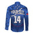 (Custom Text And Number) Samoa Rugby Long Sleeve Button Shirt Manu Samoa Polynesian Hibiscus Blue Style - Wonder Print Shop