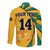 (Custom Text and Number) Jamaica Athletics Long Sleeve Button Shirt Jamaican Flag Mix Lion Sporty Style - Wonder Print Shop