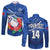 (Custom Text And Number) Samoa Rugby Long Sleeve Button Shirt Manu Samoa Polynesian Hibiscus Blue Style - Wonder Print Shop