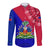 Haiti Long Sleeve Button Shirt Haiti Flag Dashiki Simple Style - Wonder Print Shop