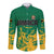 (Custom Text and Number) Jamaica Athletics Long Sleeve Button Shirt Jamaican Flag With African Pattern Sporty Style - Wonder Print Shop