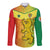 (Custom Personalised) Senegal Long Sleeve Button Shirt Lion With Senegal Map Reggae Style - Wonder Print Shop