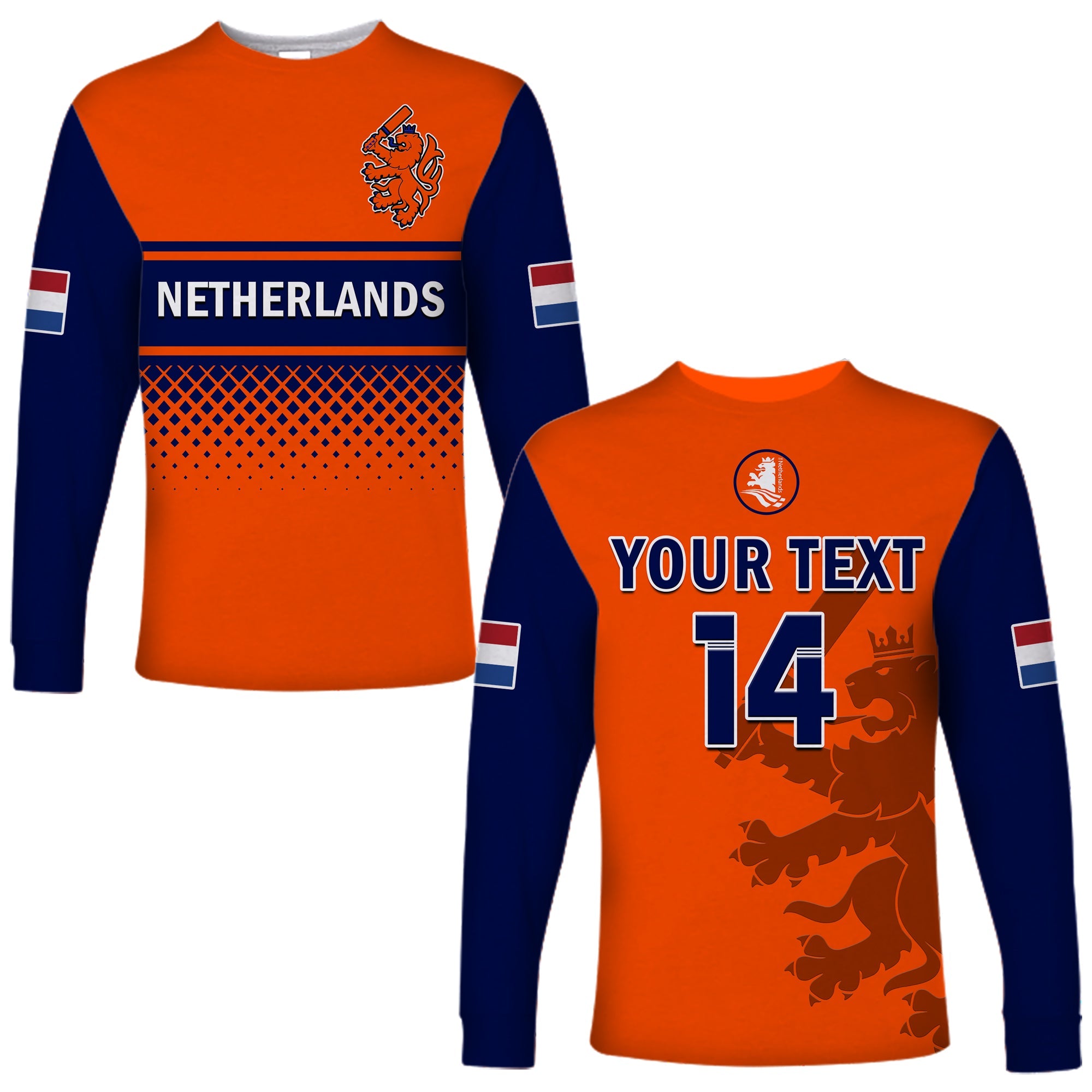 custom-text-and-number-netherlands-cricket-long-sleeve-shirt-odi-simple-orange-style